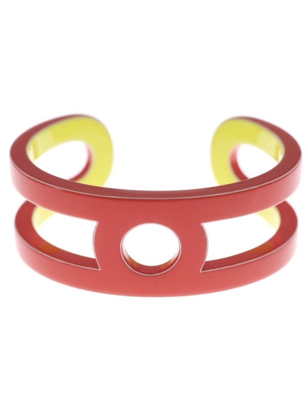 Hermes Lacquerwood Bangle Variation Orange Yellow Bracelet